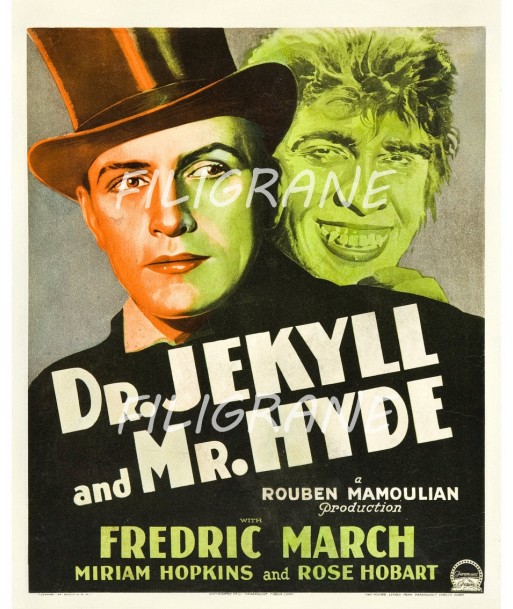 Dr JEKYLL Mr HYDE FILM Rfug-POSTER/REPRODUCTION d1 AFFICHE VINTAGE pas cher chine