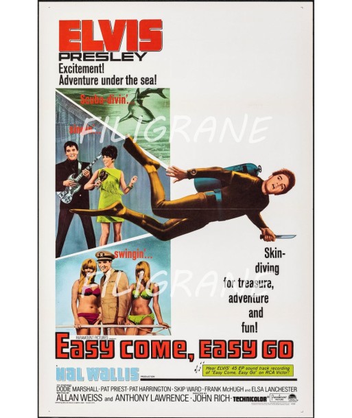 EASY COME EASY GO FILM Rcdt-POSTER/REPRODUCTION d1 AFFICHE VINTAGE d'Europe débarque