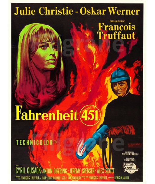 FAHRENHEIT 451 FILM Rtif-POSTER/REPRODUCTION d1 AFFICHE VINTAGE sur le site 