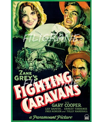 FIGHTING CARAVANS FILM Rfej-POSTER/REPRODUCTION d1 AFFICHE VINTAGE pas cher 