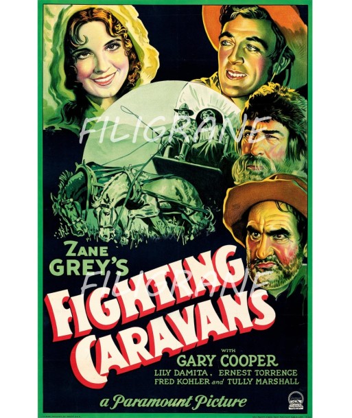 FIGHTING CARAVANS FILM Rfej-POSTER/REPRODUCTION d1 AFFICHE VINTAGE pas cher 