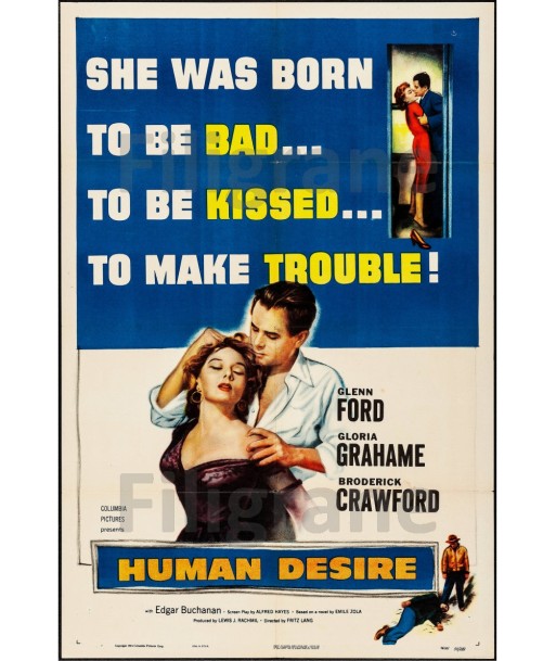 FILM HUMAN DESIRE Ribr-POSTER/REPRODUCTION d1 AFFICHE VINTAGE 2 - 3 jours ouvrés.