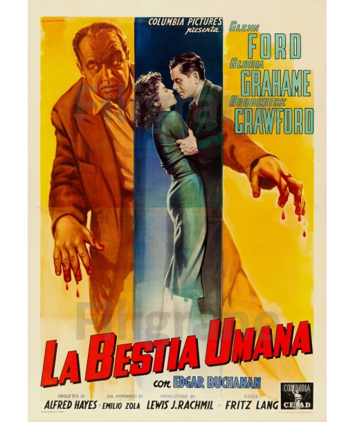 FILM La BESTIA UMANA LANG Rris-POSTER/REPRODUCTION d1 AFFICHE VINTAGE 50% de réduction en Octobre 2024