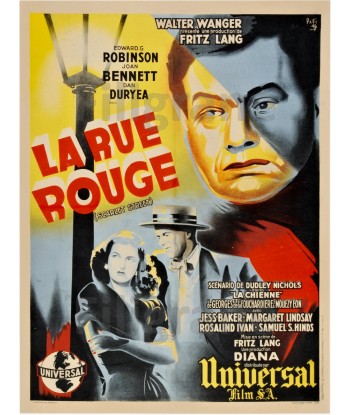 FILM La RUE ROUGE Rcvg-POSTER/REPRODUCTION d1 AFFICHE VINTAGE hantent personnes