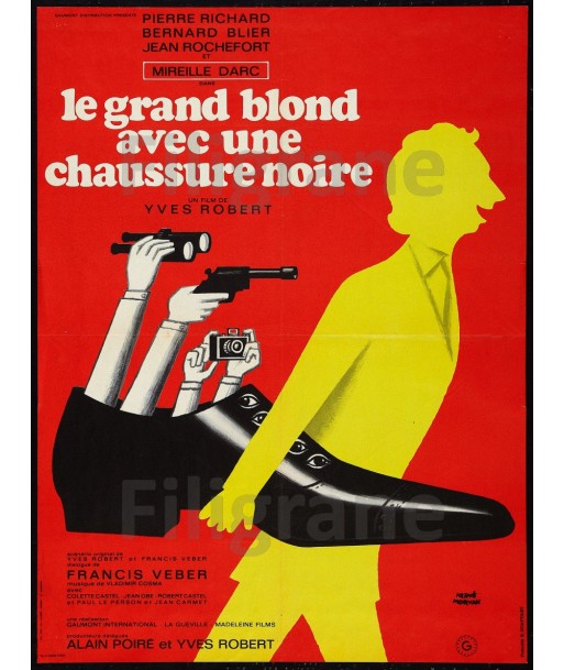 FILM Le GRAND BLOND Rsyl-POSTER/REPRODUCTION d1 AFFICHE VINTAGE Par le système avancé 