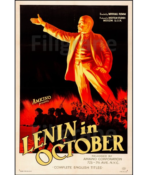 FILM LENIN/LéLINE OCTOBER Rorx-POSTER/REPRODUCTION d1 AFFICHE VINTAGE meilleur choix