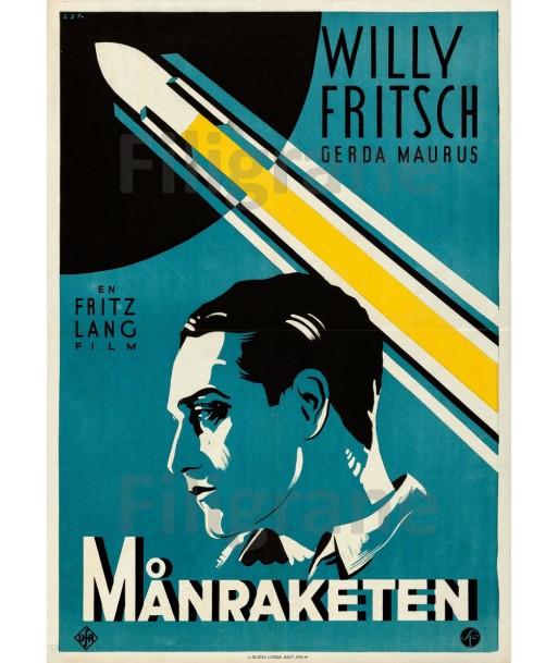 FILM MANRAKETEN Fritz LANG Rgkk-POSTER/REPRODUCTION d1 AFFICHE VINTAGE les ligaments