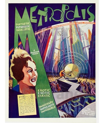 FILM METROPOLIS Fritz LANG Rkol-POSTER/REPRODUCTION d1 AFFICHE VINTAGE le des métaux précieux