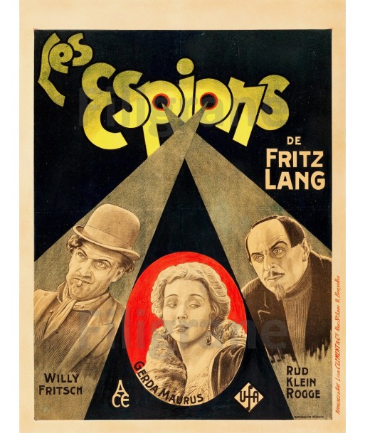 FILM SPIES Fritz LANG Ronx-POSTER/REPRODUCTION d1 AFFICHE VINTAGE d'Europe débarque