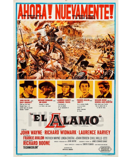 FILM The ALAMO Rvog-POSTER/REPRODUCTION d1 AFFICHE VINTAGE le des métaux précieux