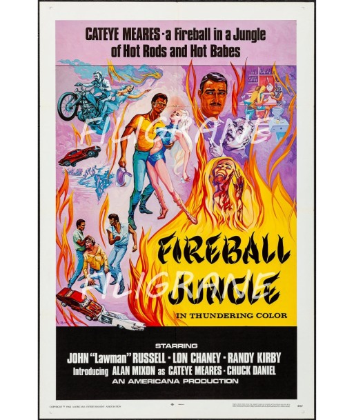 FIREBALL JUNGLE FILM Rqyy-POSTER/REPRODUCTION d1 AFFICHE VINTAGE de technologie