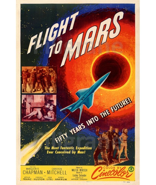 FLIGHT to MARS FILM Rkyj-POSTER/REPRODUCTION d1 AFFICHE VINTAGE de pas cher