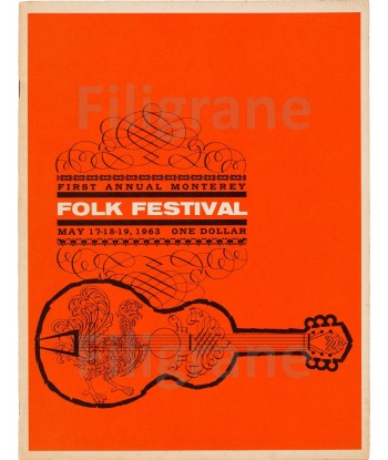 FOLK FESTIVAL 1963 Rnkx-POSTER/REPRODUCTION d1 AFFICHE VINTAGE de pas cher