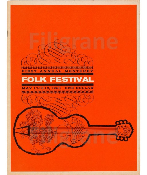 FOLK FESTIVAL 1963 Rnkx-POSTER/REPRODUCTION d1 AFFICHE VINTAGE de pas cher