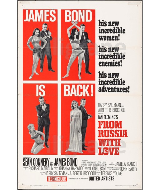 FROM RUSSIA WITH LOVE FILM Rumo-POSTER/REPRODUCTION d1 AFFICHE VINTAGE Les magasins à Paris et en Île-de-France