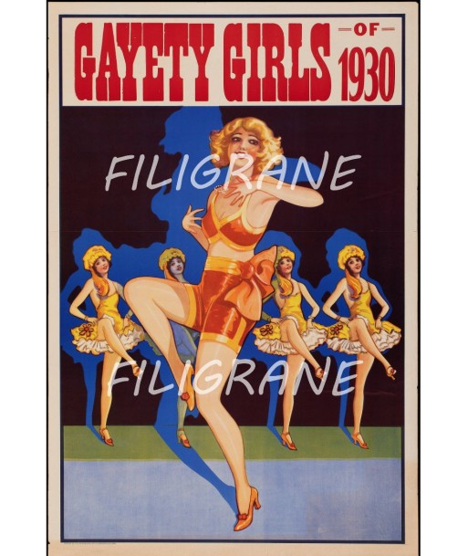 GAYETY GIRLS 1930 CABARET Rxcz-POSTER/REPRODUCTION d1 AFFICHE VINTAGE paiement sécurisé