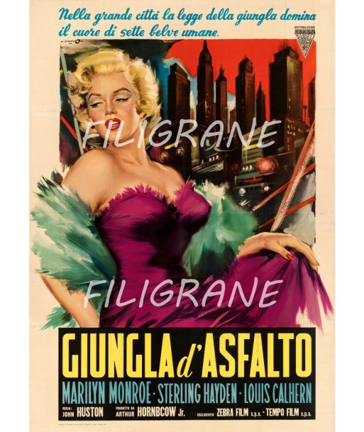 GIUNGLA d'ASFALTO FILM Rsfs-POSTER/REPRODUCTION d1 AFFICHE VINTAGE sur le site 