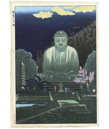 Estampe japonaise de Okuyama Gihachiro  | Grand Bouddha de Kamakura 50% de réduction en Octobre 2024