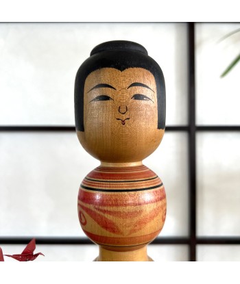 Kokeshi traditionnelle de style tsugaru de Yoshiki Sato | Fleur de pivoine du meilleur 