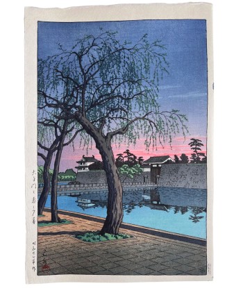 Estampe Japonaise de Hasui Kawase | Crépuscule de printemps sur le Palais Impérial de Tokyo de France