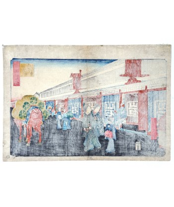 Estampe Japonaise de Hiroshige | Edo Meisho - Rue marchande à Kojimachi dôri une grave pollution 