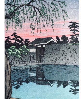 Estampe Japonaise de Hasui Kawase | Crépuscule de printemps sur le Palais Impérial de Tokyo de France