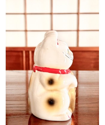 Chat Blanc Maneki Neko en céramique avec de longues moustaches en ligne