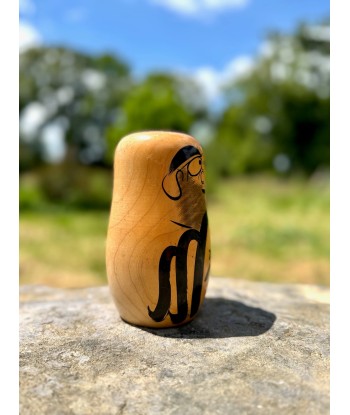 Kokeshi Daruma en bois naturel Vous souhaitez 