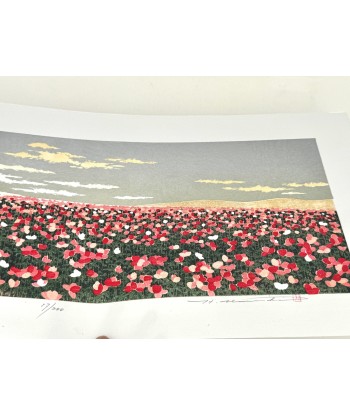 Estampe Japonaise de Namiki Hajime | Colline 2 - Champ de coquelicots Les êtres humains sont 